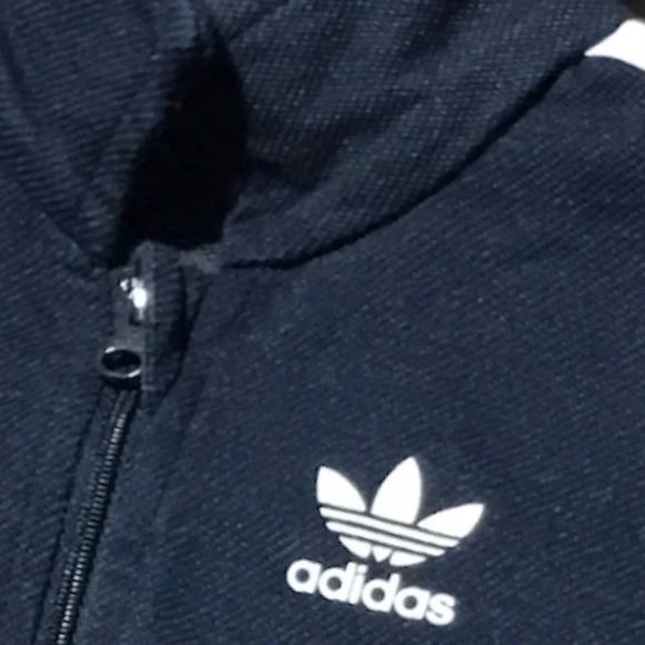 Adidas Navy Blue Cotton Zip Up Jacket - Picture 3 of 5